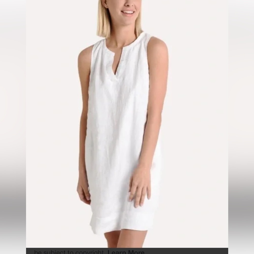 Tommy Bahama White Linen Sleeveless Dress